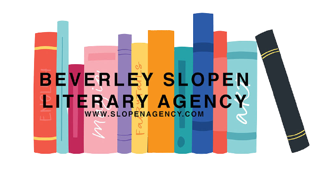 A row of books with the words " beverley slopen literary agency ".